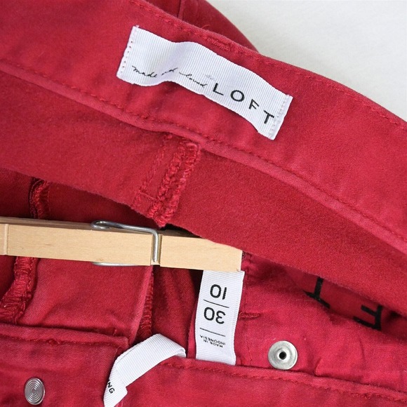 LOFT 30 / 10 Legging Brushed Red Stretch‎ Denim Jeans - Picture 3 of 7